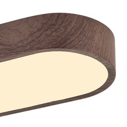 Plafondlamp Ovaal LED Houtlook Metaal 65-90cm Warm Wit Koel Wit Woonkamer Slaapkamer