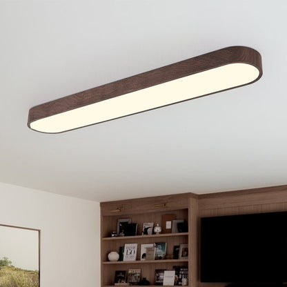 Plafondlamp Ovaal LED Houtlook Metaal 65-90cm Warm Wit Koel Wit Woonkamer Slaapkamer