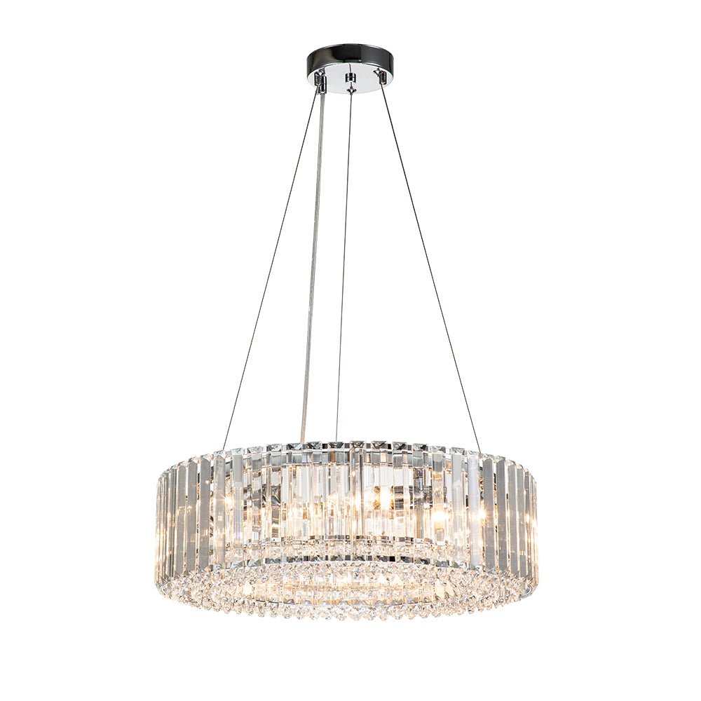Kristallen Kroonluchter 6-Lichts Chroom Modern Rond 50cm Eetkamer Woonkamer