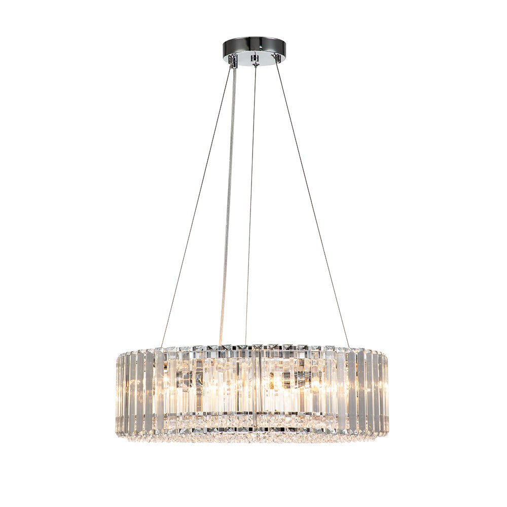 Kristallen Kroonluchter 6-Lichts Chroom Modern Rond 50cm Eetkamer Woonkamer