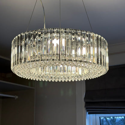 Kristallen Kroonluchter 6-Lichts Chroom Modern Rond 50cm Eetkamer Woonkamer