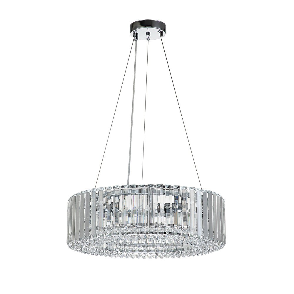 Kristallen Kroonluchter 6-Lichts Chroom Modern Rond 50cm Eetkamer Woonkamer