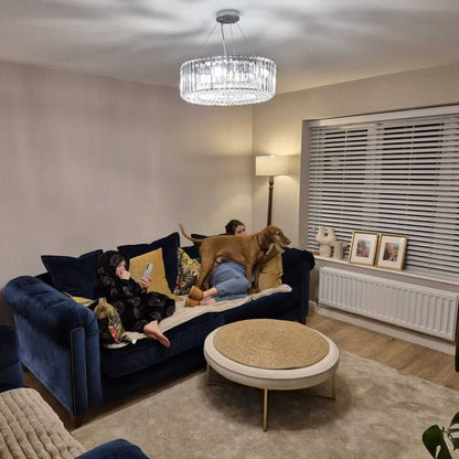 Kristallen Kroonluchter 6-Lichts Chroom Modern Rond 50cm Eetkamer Woonkamer