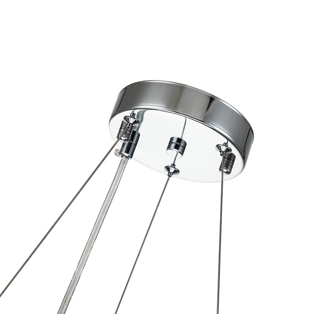Kristallen Kroonluchter 6-Lichts Chroom Modern Rond 50cm Eetkamer Woonkamer