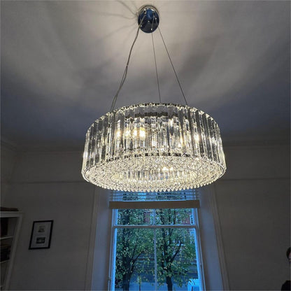 Kristallen Kroonluchter 6-Lichts Chroom Modern Rond 50cm Eetkamer Woonkamer