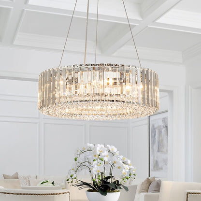 Kristallen Kroonluchter 6-Lichts Chroom Modern Rond 50cm Eetkamer Woonkamer