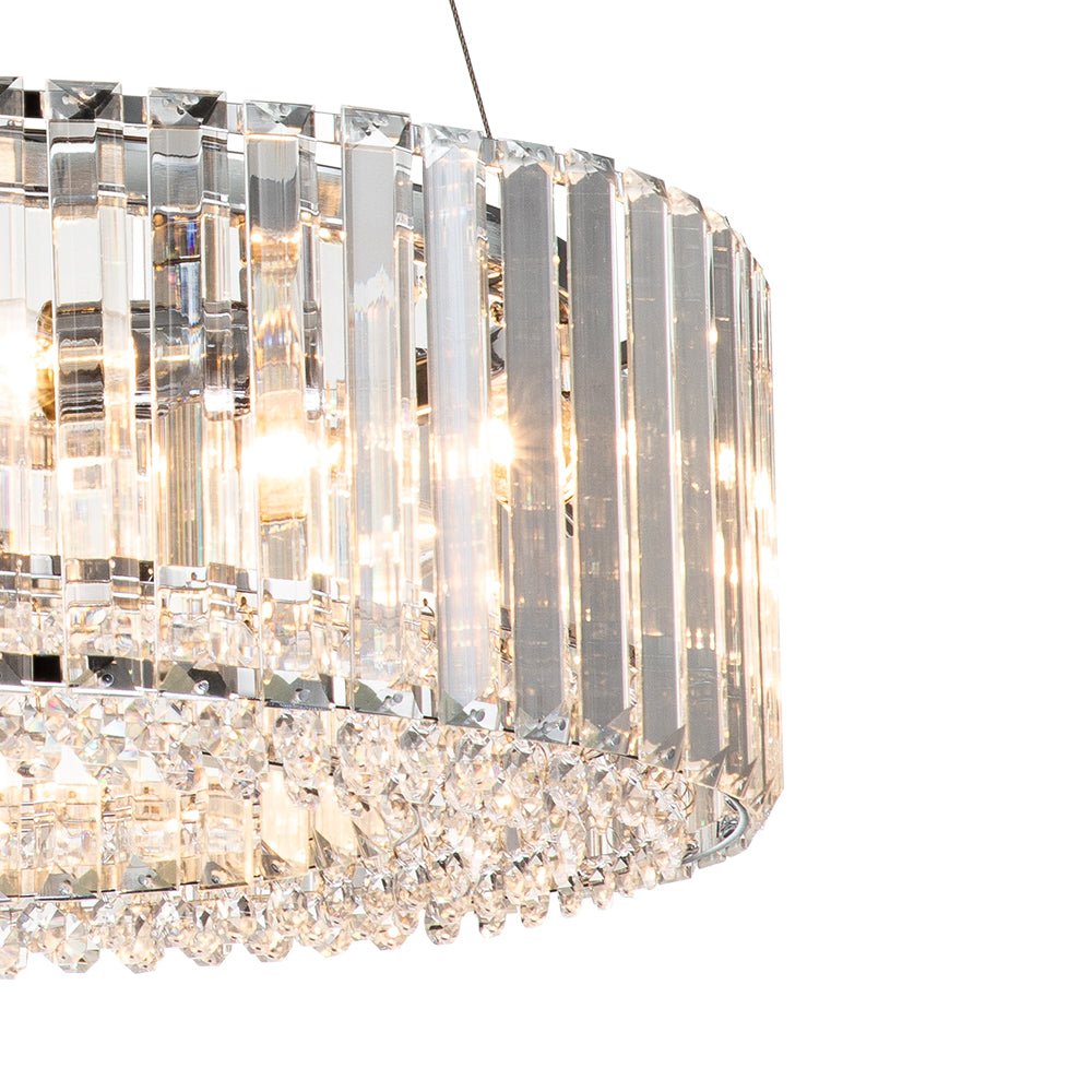 Kristallen Kroonluchter 6-Lichts Chroom Modern Rond 50cm Eetkamer Woonkamer