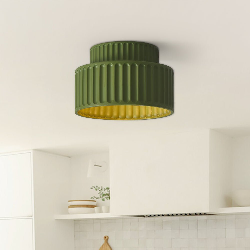 Plafondlamp Wabi-Sabi Resin Nordic Flush Mount Beige Groen Wit Dimbaar Woonkamer