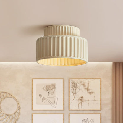 Plafondlamp Wabi-Sabi Resin Nordic Flush Mount Beige Groen Wit Dimbaar Woonkamer