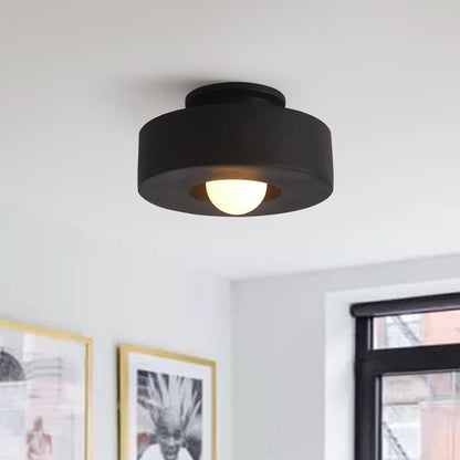 Plafondlamp Wabi-Sabi Cilinder Resin Nordic Dimbaar Zwart Groen Rood 30cm Woonkamer