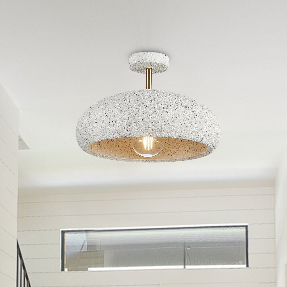 Plafondlamp Wabi-Sabi Koepel Nordic Gespikkeld Dimbaar Wit Geel Rood 35cm Woonkamer
