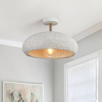 Plafondlamp Wabi-Sabi Koepel Nordic Gespikkeld Dimbaar Wit Geel Rood 35cm Woonkamer