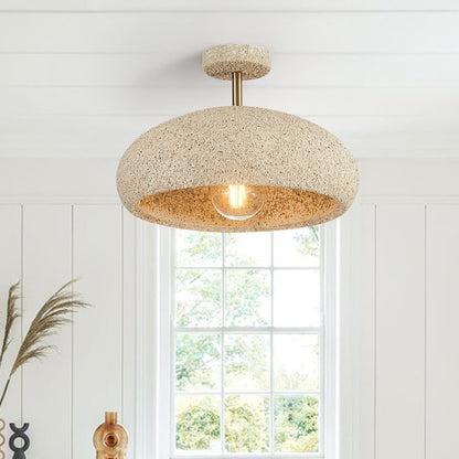 Plafondlamp Wabi-Sabi Koepel Nordic Gespikkeld Dimbaar Wit Geel Rood 35cm Woonkamer