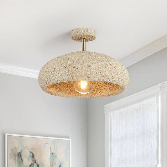 Plafondlamp Wabi-Sabi Koepel Nordic Gespikkeld Dimbaar Wit Geel Rood 35cm Woonkamer