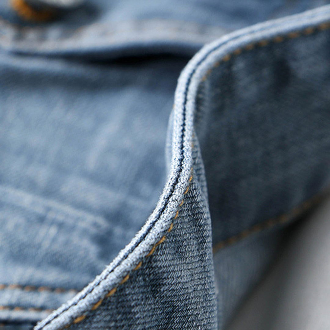Heren Leerjas Spijker Look Met Bontkraag