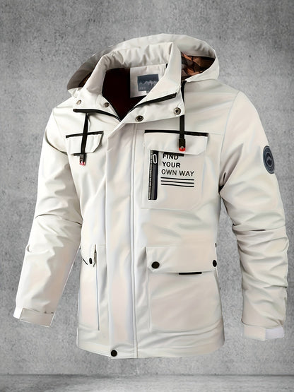 Waterdichte Herenjas Softshell met Capuchon en Zakken - StudioMarella