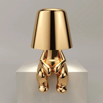 Decoratieve Tafellamp Denkende Figuur met USB Oplaadbare LED Verlichting voor Leeshoek en Werkplek