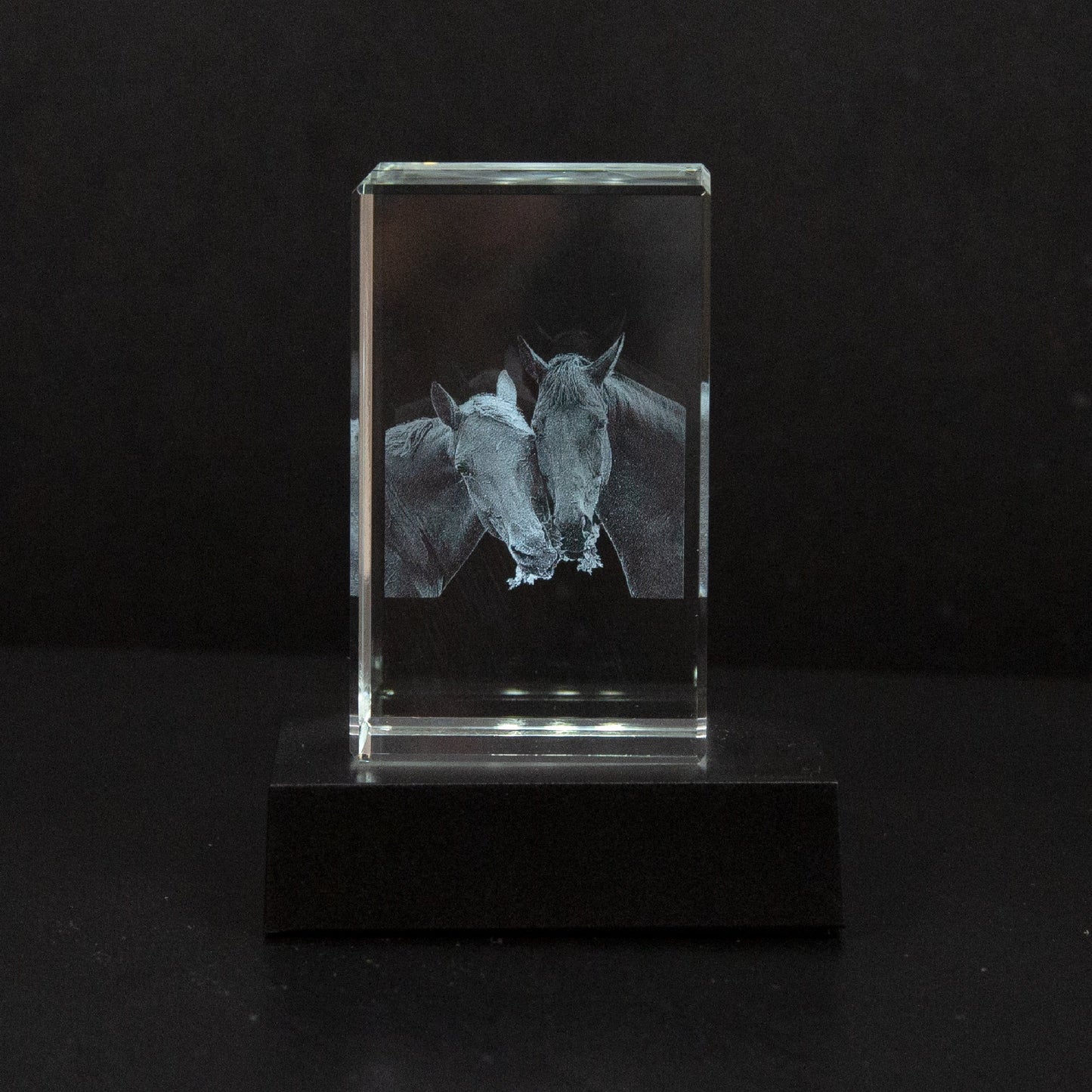 Gepersonaliseerd 2D/3D Kristal Gedenkkristal met Eigen Foto – Verlicht Herinneringsblok met Houten Voet