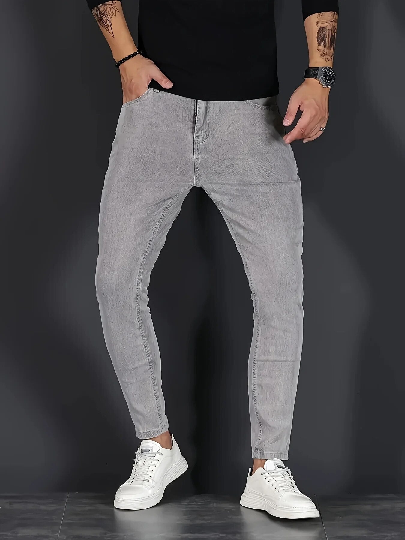 Tom | Stretch Slim-Fit Jeans in meerdere kleuren in de kleur Grijs voor heren in Formal stijl geschikt voor alle seizoenen.
