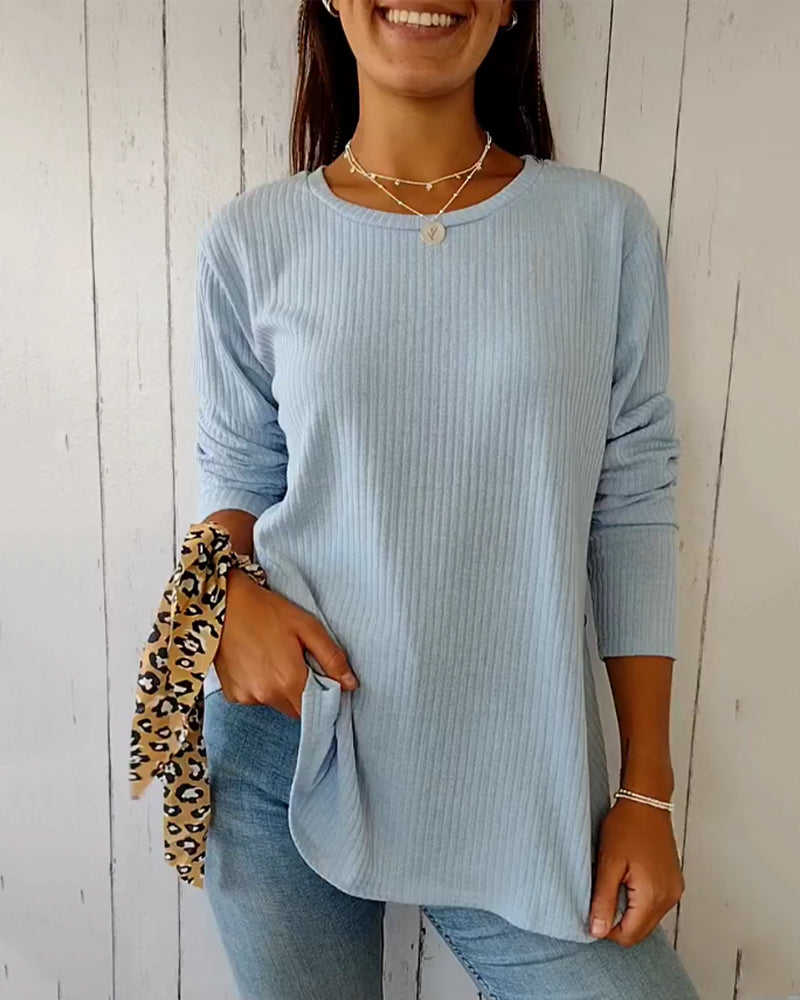 Dames Top Met Lange Mouwen Ronde Hals - StudioMarella