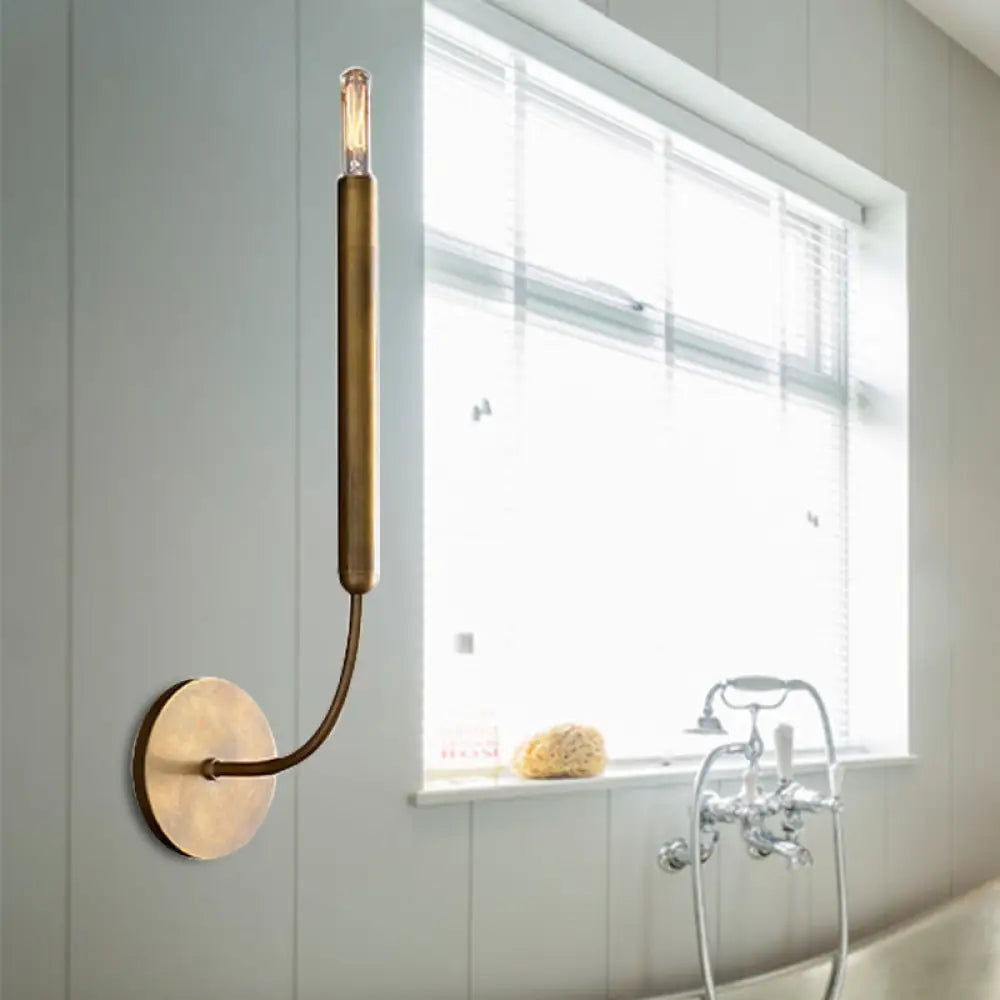 Klassieke Wandlamp Tubelamp – Messing of Zwart Armatuur met Vintage Karakter