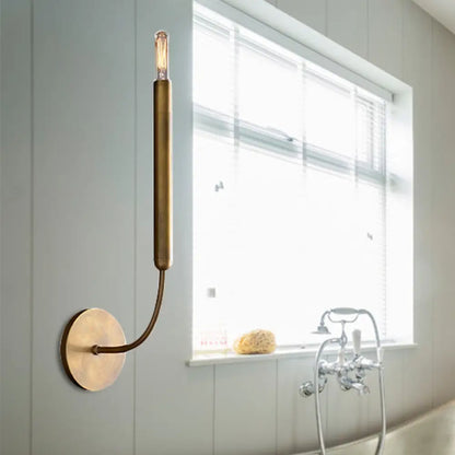 Klassieke Wandlamp Tubelamp – Messing of Zwart Armatuur met Vintage Karakter