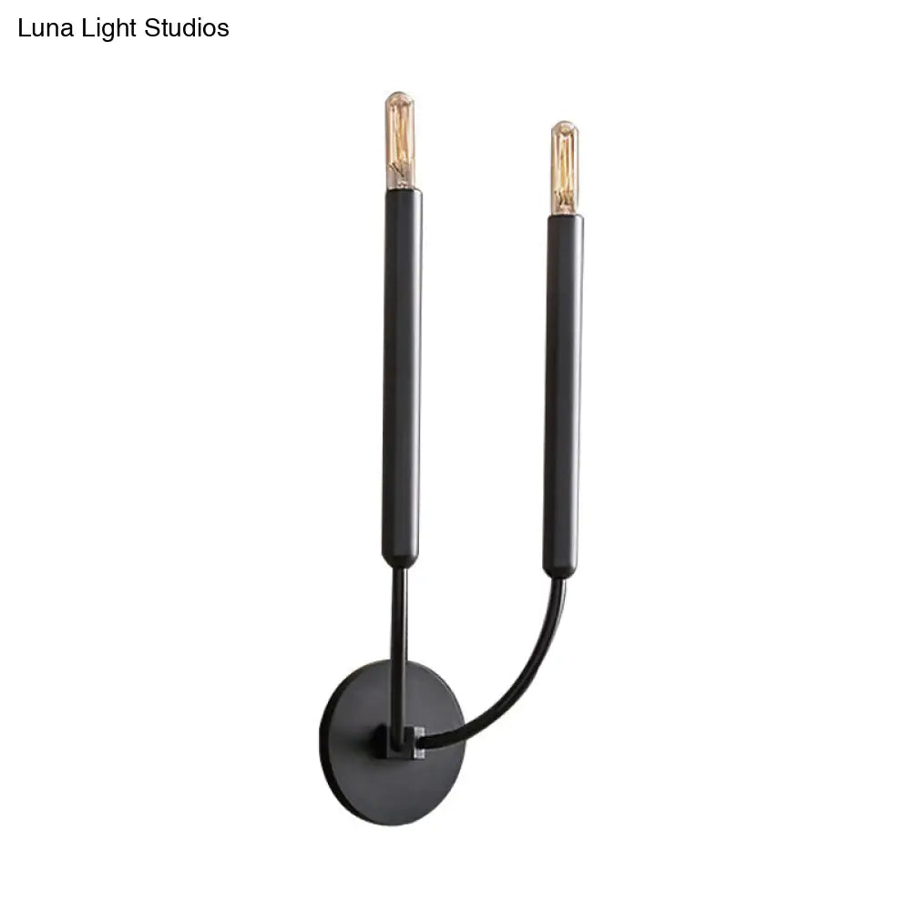 Klassieke Wandlamp Tubelamp – Messing of Zwart Armatuur met Vintage Karakter