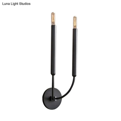 Klassieke Wandlamp Tubelamp – Messing of Zwart Armatuur met Vintage Karakter