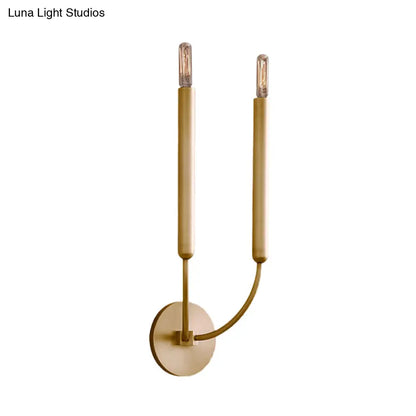 Klassieke Wandlamp Tubelamp – Messing of Zwart Armatuur met Vintage Karakter
