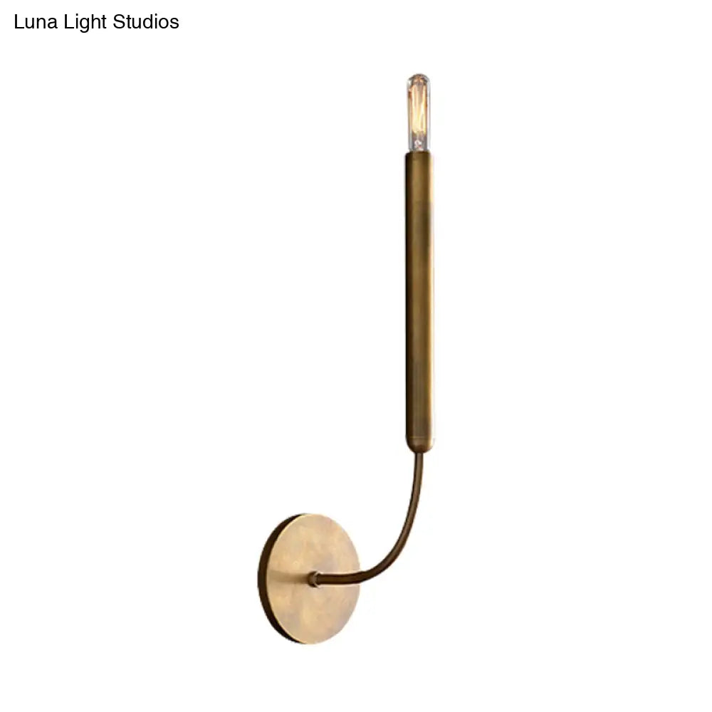 Klassieke Wandlamp Tubelamp – Messing of Zwart Armatuur met Vintage Karakter