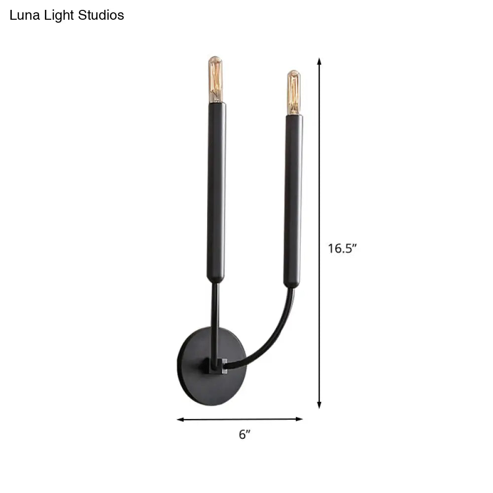 Klassieke Wandlamp Tubelamp – Messing of Zwart Armatuur met Vintage Karakter
