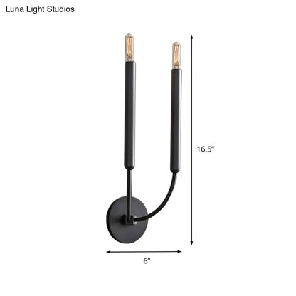 Klassieke Wandlamp Tubelamp – Messing of Zwart Armatuur met Vintage Karakter