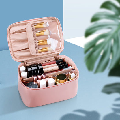 Cosmetica Organizer met Verstelbare Scheidingswanden en Handgreep | Draagbare Make-up Koffer voor Reizen en Thuis