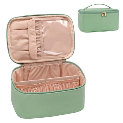 Cosmetica Organizer met Verstelbare Scheidingswanden en Handgreep | Draagbare Make-up Koffer voor Reizen en Thuis