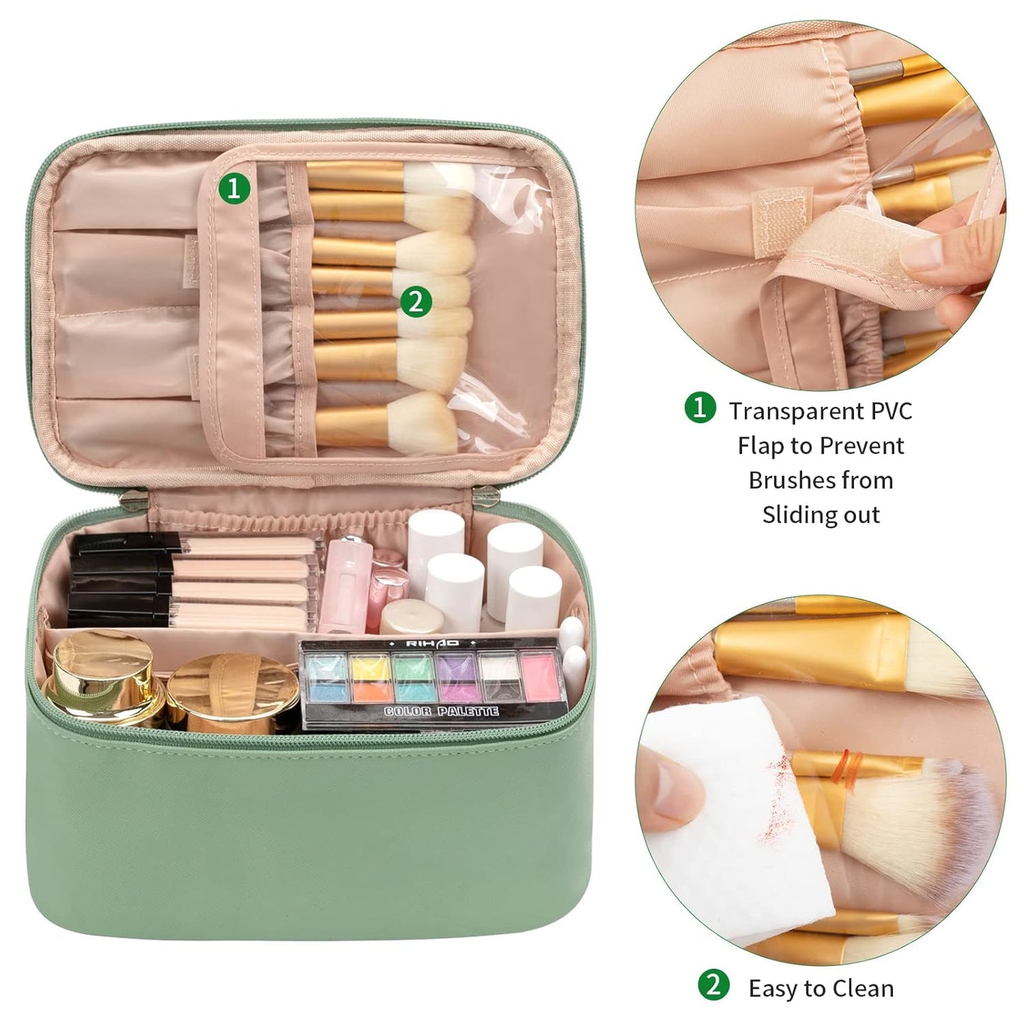 Cosmetica Organizer met Verstelbare Scheidingswanden en Handgreep | Draagbare Make-up Koffer voor Reizen en Thuis