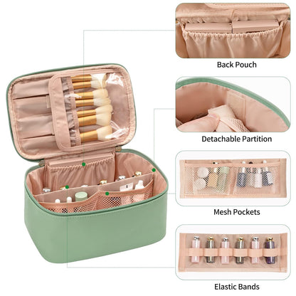 Cosmetica Organizer met Verstelbare Scheidingswanden en Handgreep | Draagbare Make-up Koffer voor Reizen en Thuis