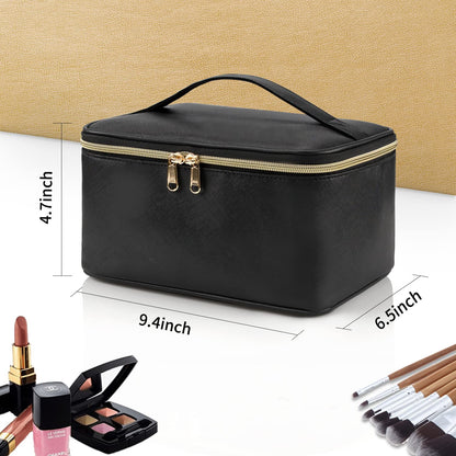 Cosmetica Organizer met Verstelbare Scheidingswanden en Handgreep | Draagbare Make-up Koffer voor Reizen en Thuis