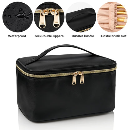Cosmetica Organizer met Verstelbare Scheidingswanden en Handgreep | Draagbare Make-up Koffer voor Reizen en Thuis