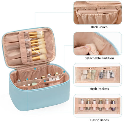 Cosmetica Organizer met Verstelbare Scheidingswanden en Handgreep | Draagbare Make-up Koffer voor Reizen en Thuis