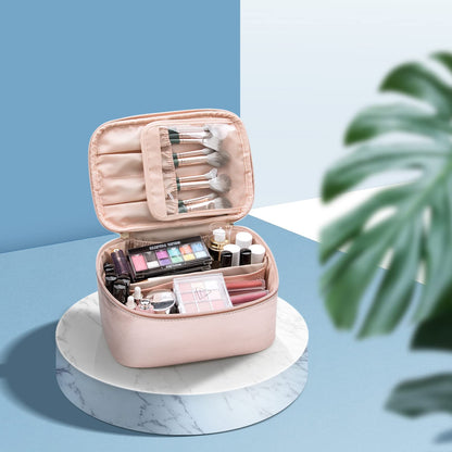 Cosmetica Organizer met Verstelbare Scheidingswanden en Handgreep | Draagbare Make-up Koffer voor Reizen en Thuis