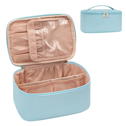 Cosmetica Organizer met Verstelbare Scheidingswanden en Handgreep | Draagbare Make-up Koffer voor Reizen en Thuis