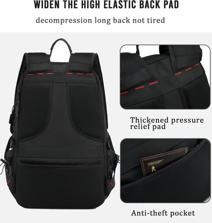 Waterdichte Reisrugzak 60L met USB en Schoenvak | Duurzame Backpack voor Laptops tot 17.3 inch | Anti-diefstal Rugtas voor Vliegreizen