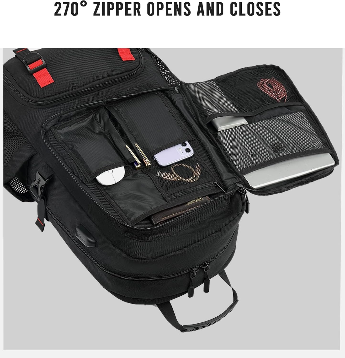 Waterdichte Reisrugzak 60L met USB en Schoenvak | Duurzame Backpack voor Laptops tot 17.3 inch | Anti-diefstal Rugtas voor Vliegreizen