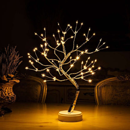 Decoratieve Boomvorm LED Tafellamp met Draadloze Bediening en USB-Voeding – Sfeerverlichting voor Woonkamer en Slaapkamer