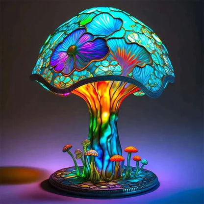 Dimbare Tafelllamp met Gebrandschilderd Glas Effect 30cm Hoog Sfeerverlichting voor Woonkamer Slaapkamer Romantische Avondlamp Decoratief Lichtkunst Werkobject