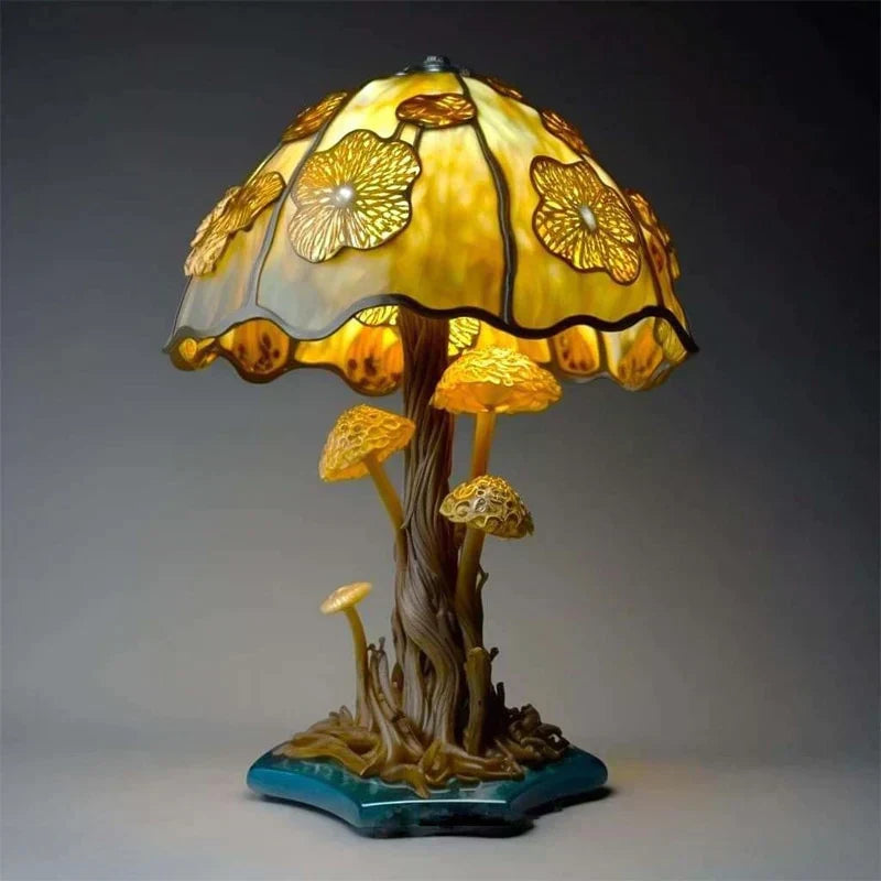 Dimbare Tafelllamp met Gebrandschilderd Glas Effect 30cm Hoog Sfeerverlichting voor Woonkamer Slaapkamer Romantische Avondlamp Decoratief Lichtkunst Werkobject
