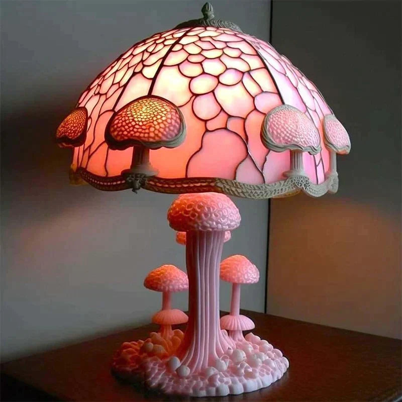 Dimbare Tafelllamp met Gebrandschilderd Glas Effect 30cm Hoog Sfeerverlichting voor Woonkamer Slaapkamer Romantische Avondlamp Decoratief Lichtkunst Werkobject