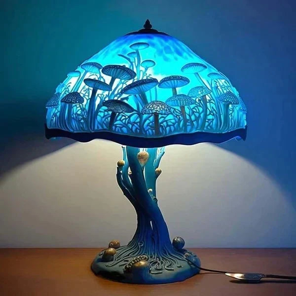 Dimbare Tafelllamp met Gebrandschilderd Glas Effect 30cm Hoog Sfeerverlichting voor Woonkamer Slaapkamer Romantische Avondlamp Decoratief Lichtkunst Werkobject