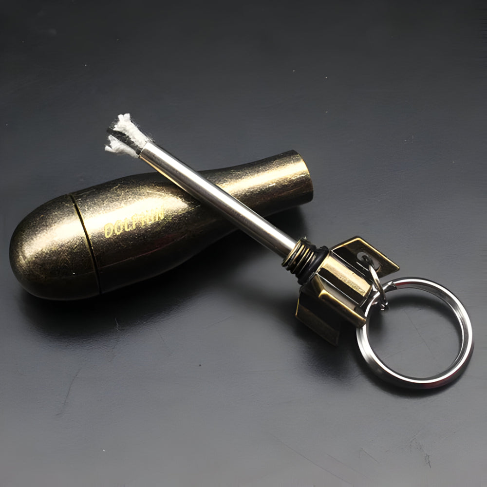 Outdoor Vuurstarter Waterdicht Metaal Herbruikbaar Survival Sleutelhanger