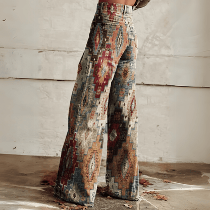 Boho Broek Vintage Stijl Pantalon voor Vrouw